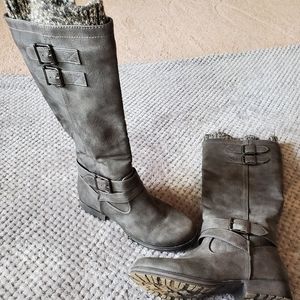 Tall Grey Boots